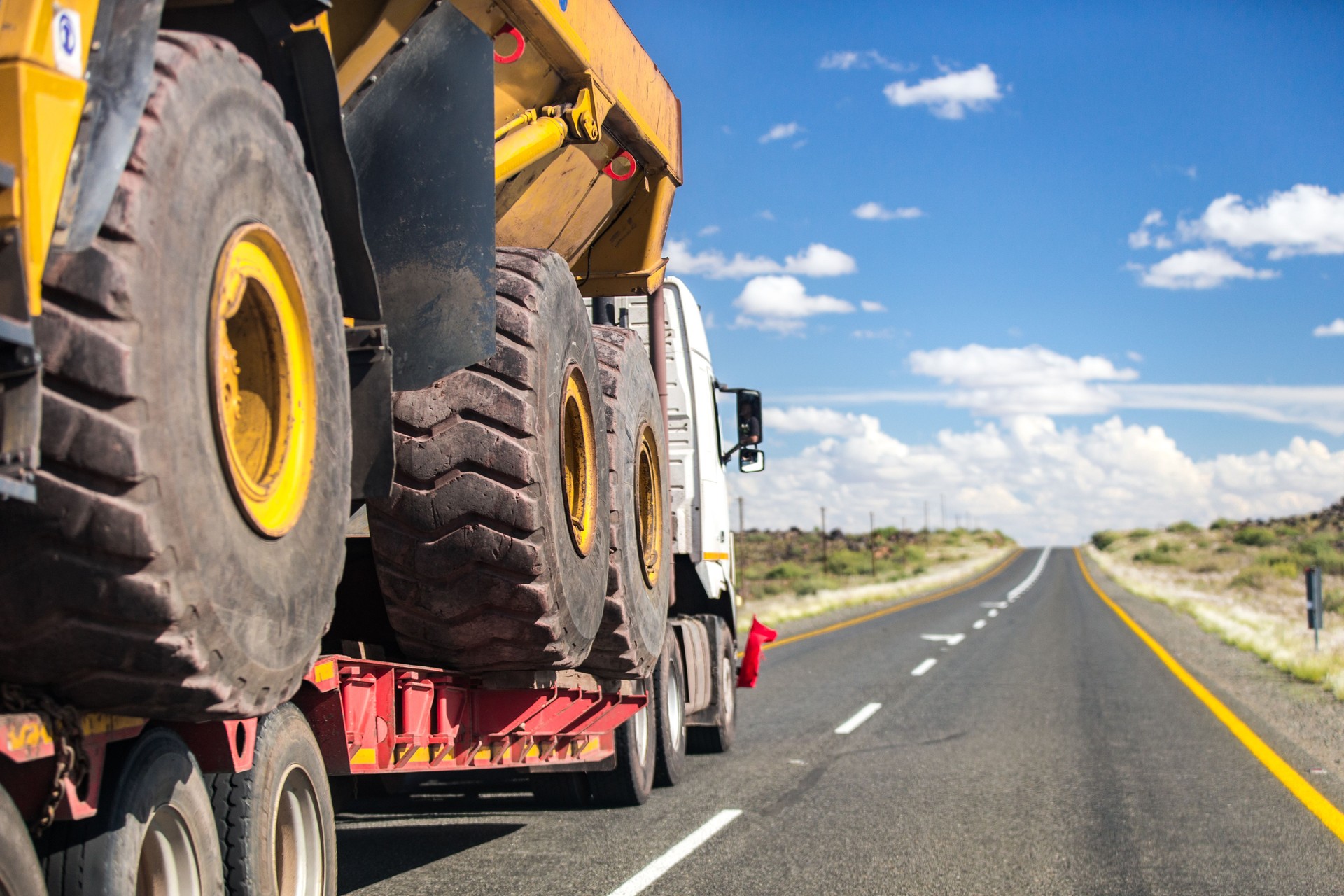 Machinery transport on a highway